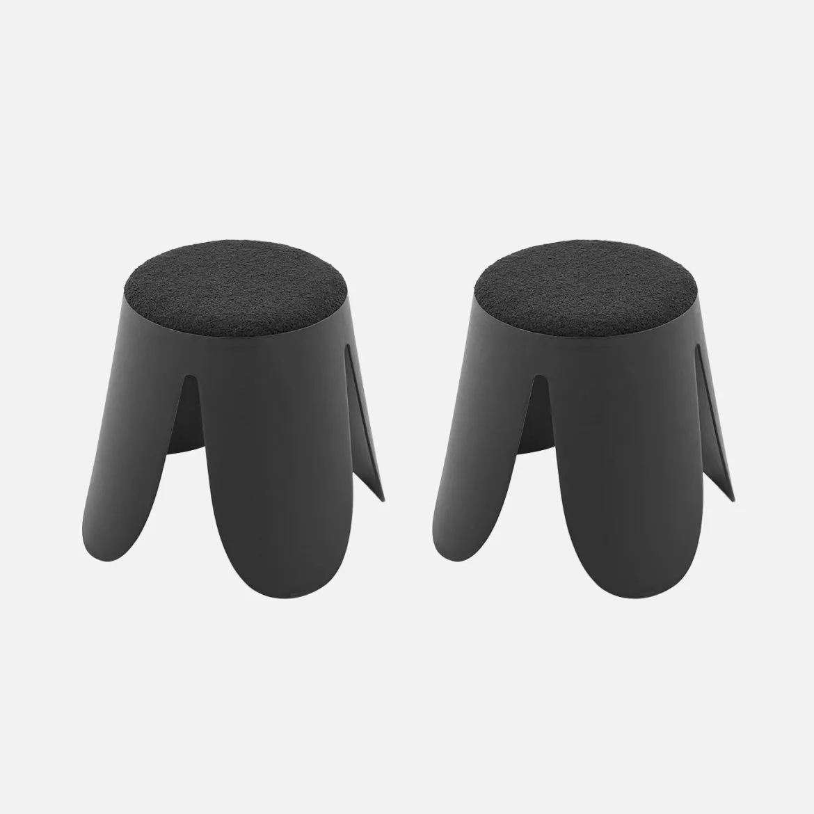 Set 2 sgabelli impilabili per bambini in bouclé testurizzato