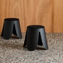 Set 2 sgabelli impilabili per bambini in bouclé testurizzato
