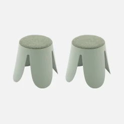 Set 2 sgabelli impilabili per bambini in bouclé testurizzato