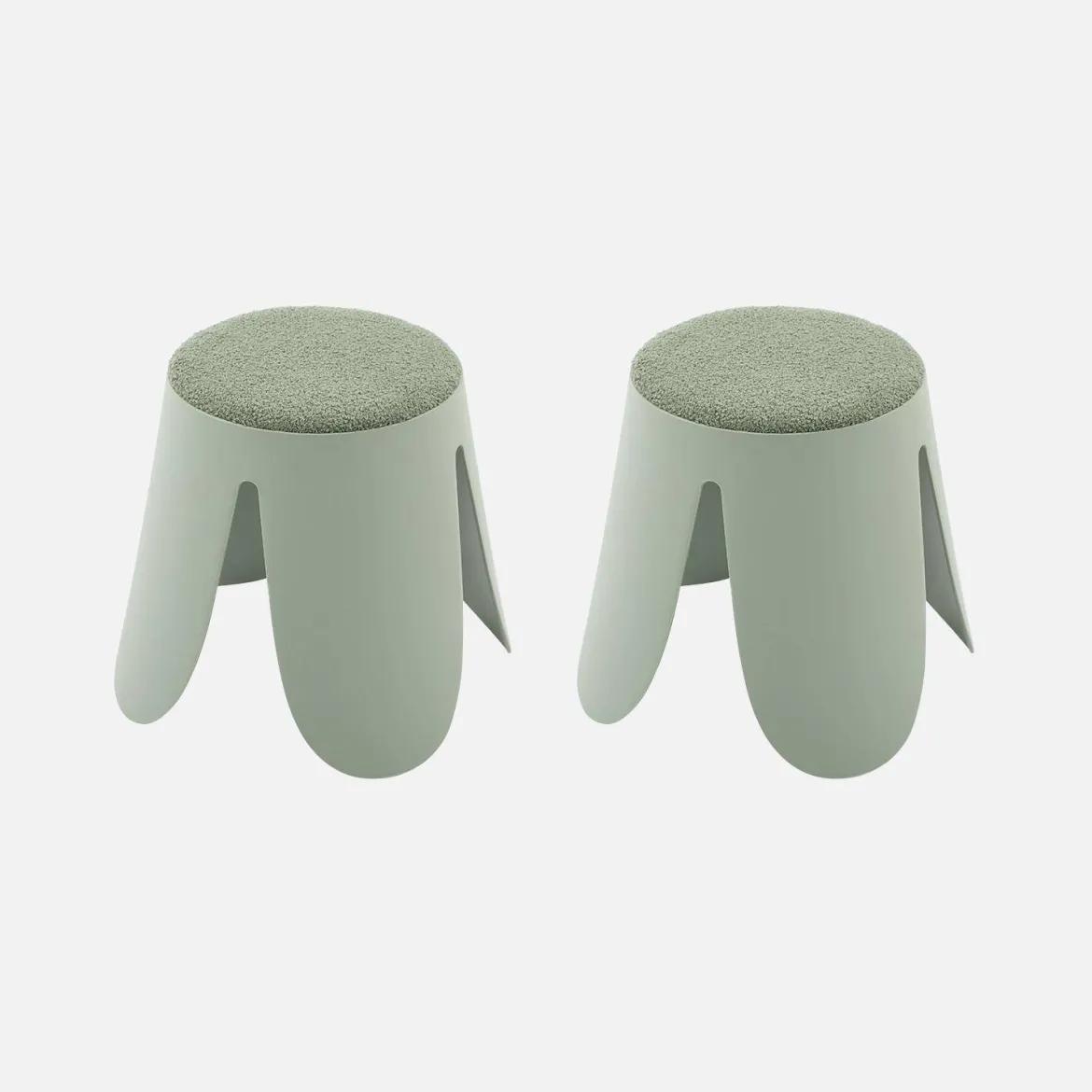 Set 2 sgabelli impilabili per bambini in bouclé testurizzato