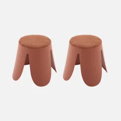 Set 2 sgabelli impilabili per bambini in bouclé testurizzato