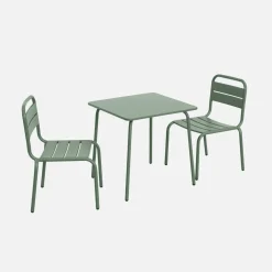 Set tavolino in metallo per bambini e 2 sedie