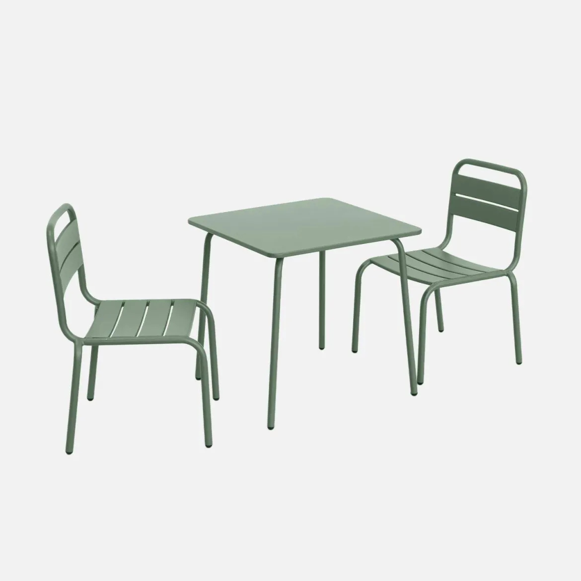 Set tavolino in metallo per bambini e 2 sedie