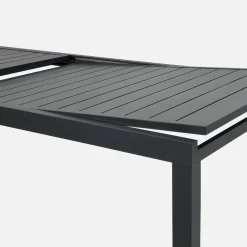 Set tavolo da giardino allungabile in alluminio con 10 sedie