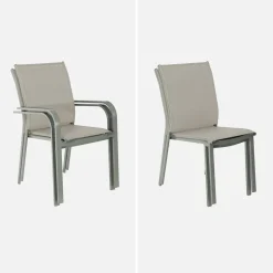 Set tavolo da giardino allungabile in alluminio con 6 sedie