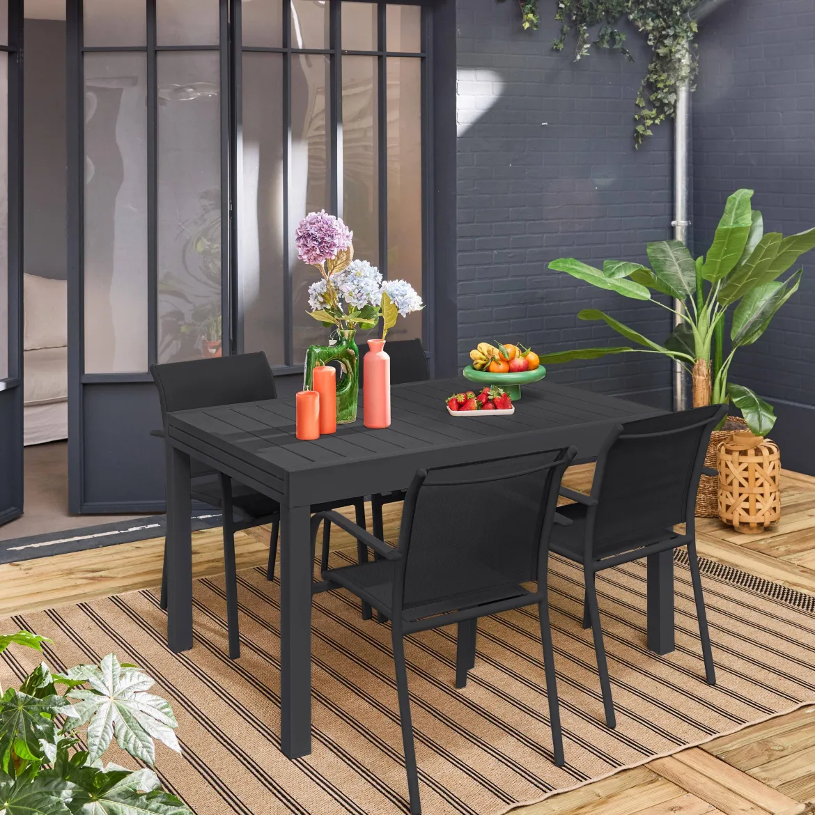 Set tavolo da giardino allungabile con 8 sedie