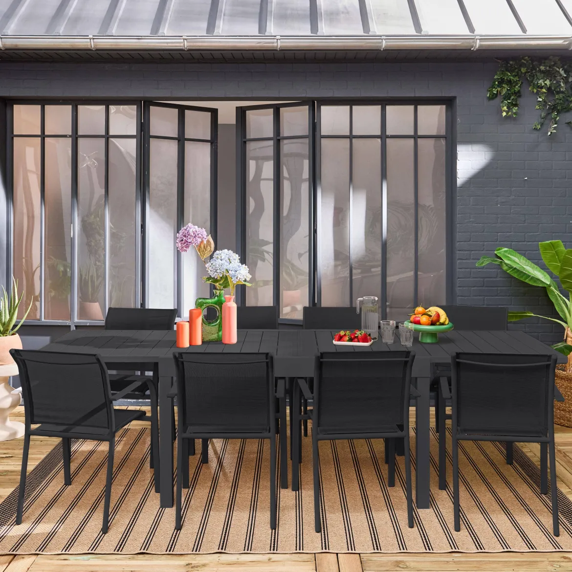 Set tavolo da giardino allungabile con 8 sedie