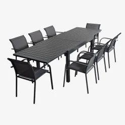 Set tavolo da giardino allungabile con 8 sedie