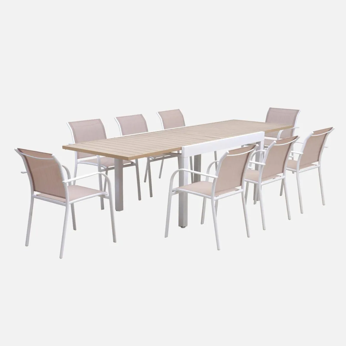 Set tavolo da giardino allungabile con 8 sedie