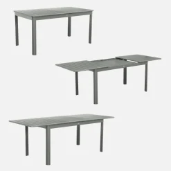 Set tavolo da giardino allungabile in alluminio con 8 sedie