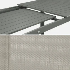 Set tavolo da giardino allungabile in alluminio con 8 sedie