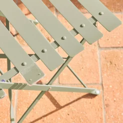 Set tavolo da giardino bistrot pieghevole in acciaio con 2 sedie, Ø60cm