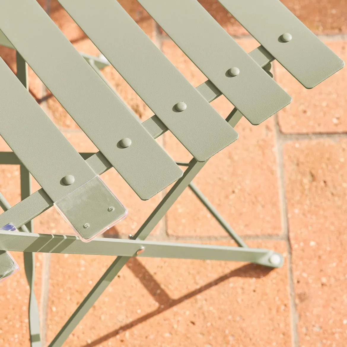 Set tavolo da giardino bistrot pieghevole in acciaio con 2 sedie, Ø60cm