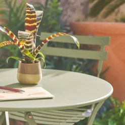 Set tavolo da giardino bistrot pieghevole in acciaio con 2 sedie, Ø60cm