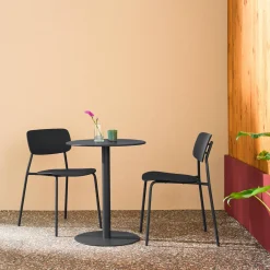 Set tavolo da giardino bistrot rotondo in acciaio con 2 sedie