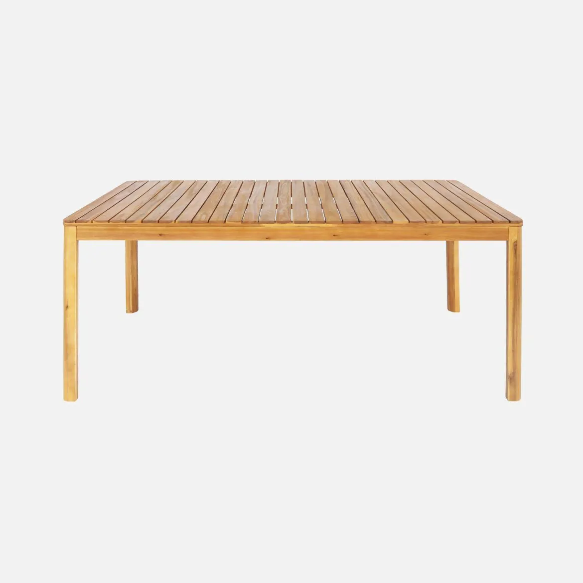 Set tavolo da giardino con angoli arrotondati in legno di acacia con 8 sedie