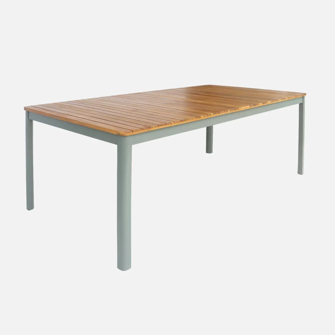 Set tavolo da giardino con angoli arrotondati in legno di acacia con 10 sedie