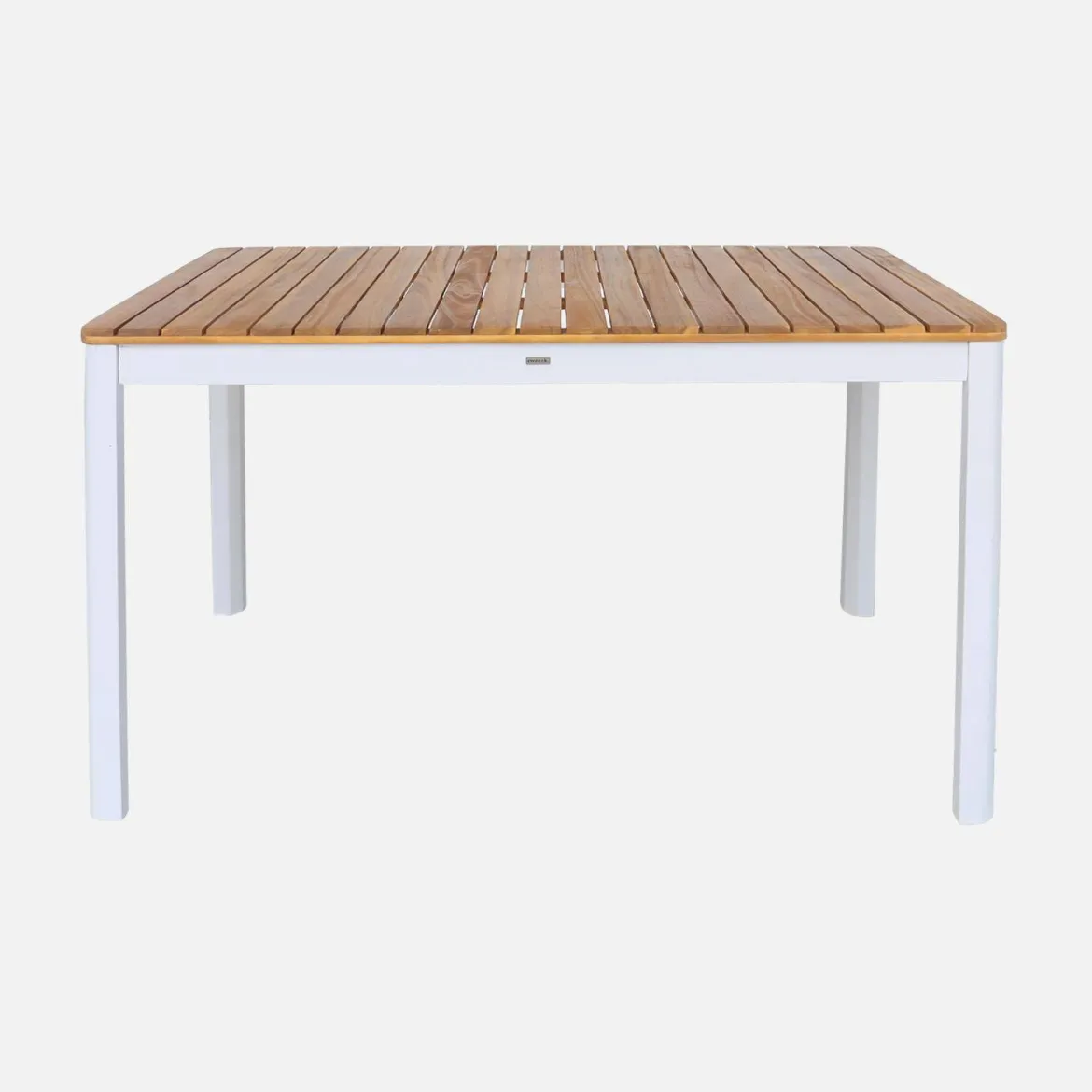 Set tavolo da giardino in acacia con angoli arrotondati con 6 sedie