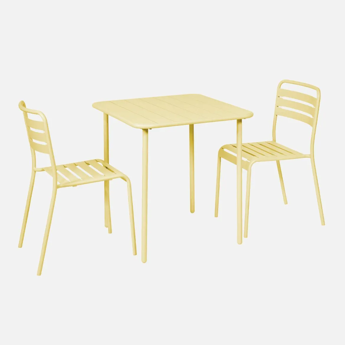 Set tavolo da giardino in acciaio con 2 sedie, 70cm