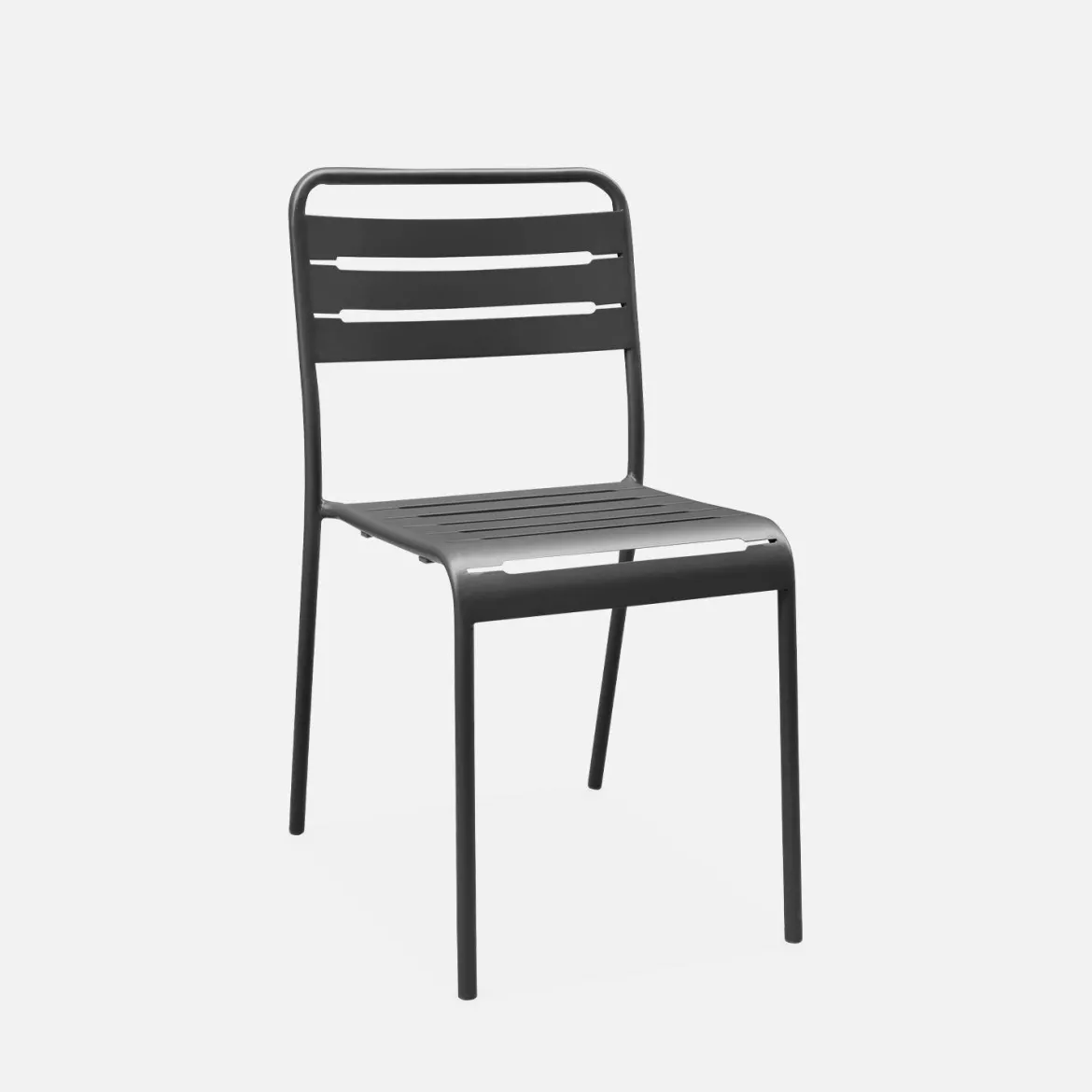 Set tavolo da giardino in acciaio con 4 sedie, 120cm