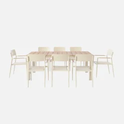 Set tavolo da giardino in alluminio con 8 sedie
