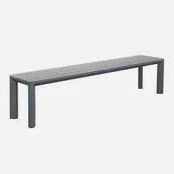 Set tavolo da giardino in alluminio e textilene con 1 panchina e 4 sedie