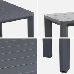 Set tavolo da giardino in alluminio con 2 panchine, 8 sedie
