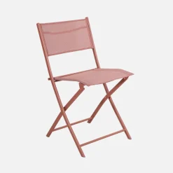 Set tavolo da giardino pieghevole in acciaio con 4 sedie