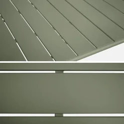 Set tavolo da giardino pieghevole in acciaio con 6 sedie, 140cm