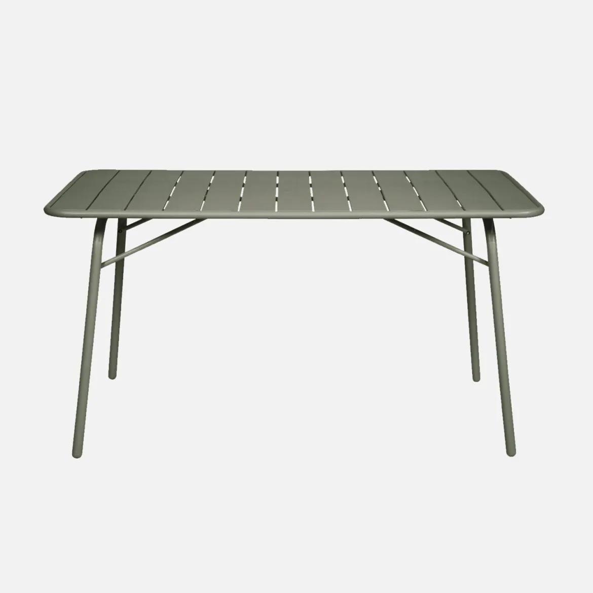 Set tavolo da giardino pieghevole in acciaio con 6 sedie, 140cm