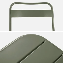 Set tavolo da giardino pieghevole in acciaio con 6 sedie, 140cm
