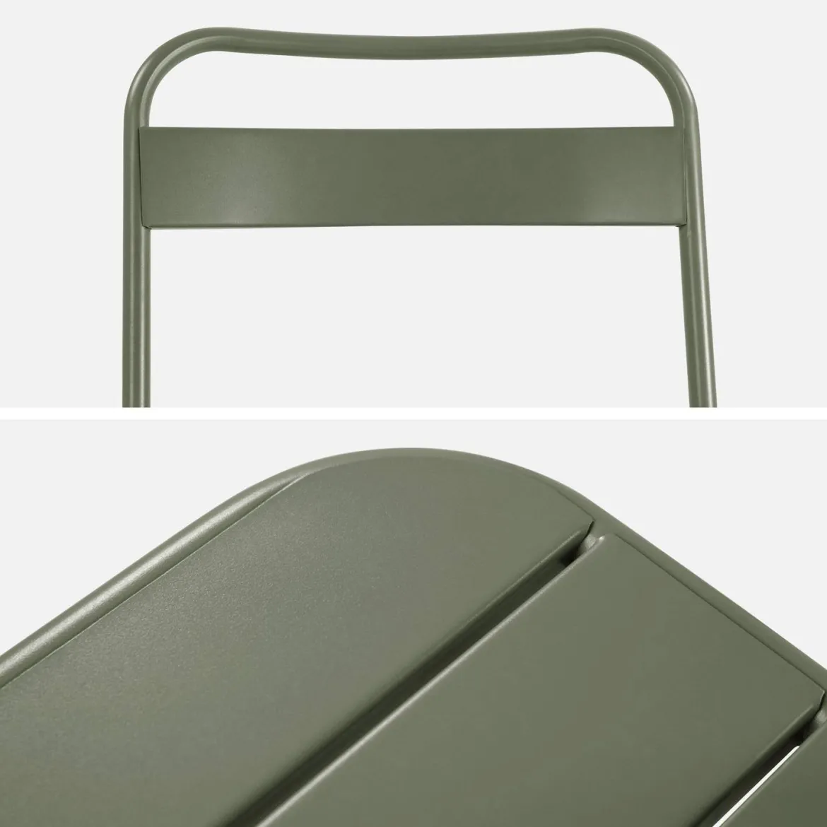 Set tavolo da giardino pieghevole in acciaio con 6 sedie, 140cm