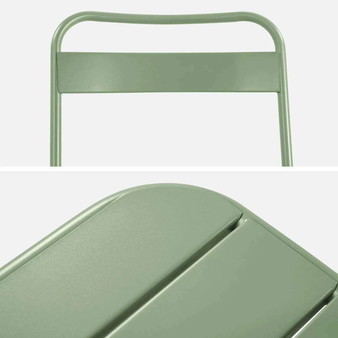 Set tavolo da giardino pieghevole in acciaio con 6 sedie, 140cm