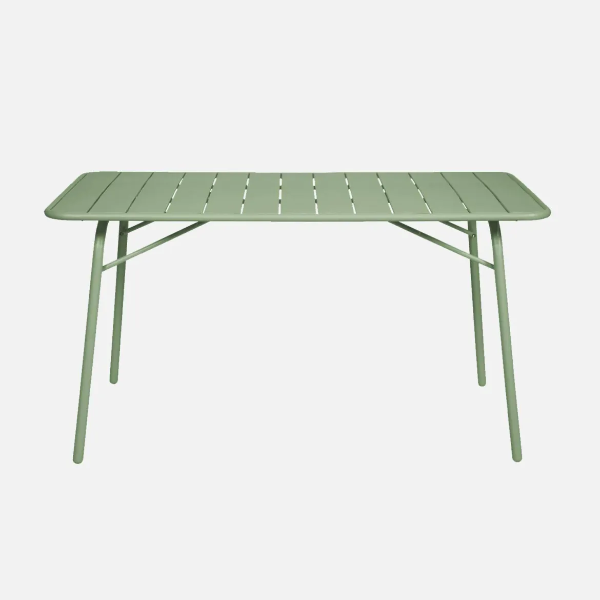 Set tavolo da giardino pieghevole in acciaio con 6 sedie, 140cm
