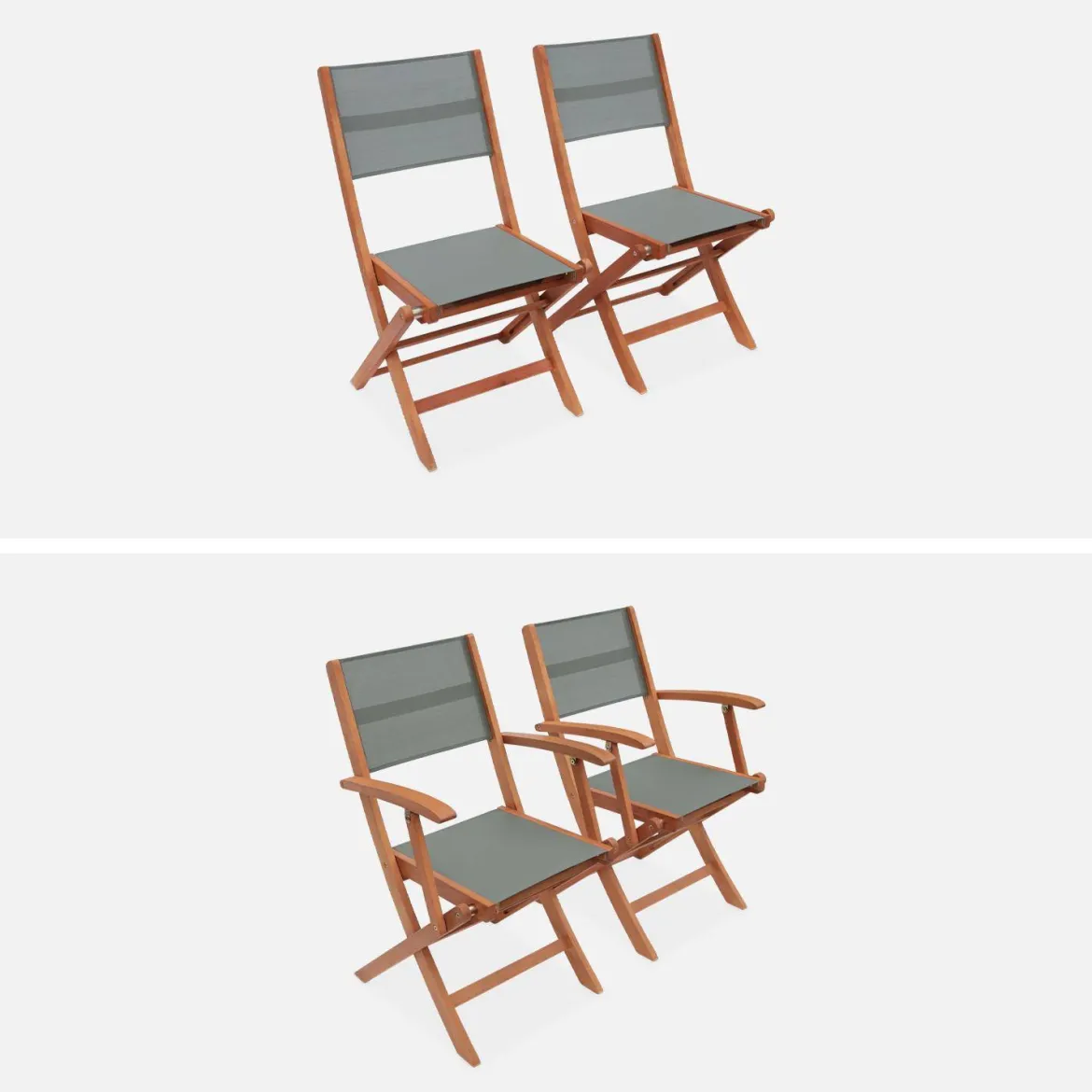 Set tavolo da giardino rettangolare allungabile in legno con 6 sedie