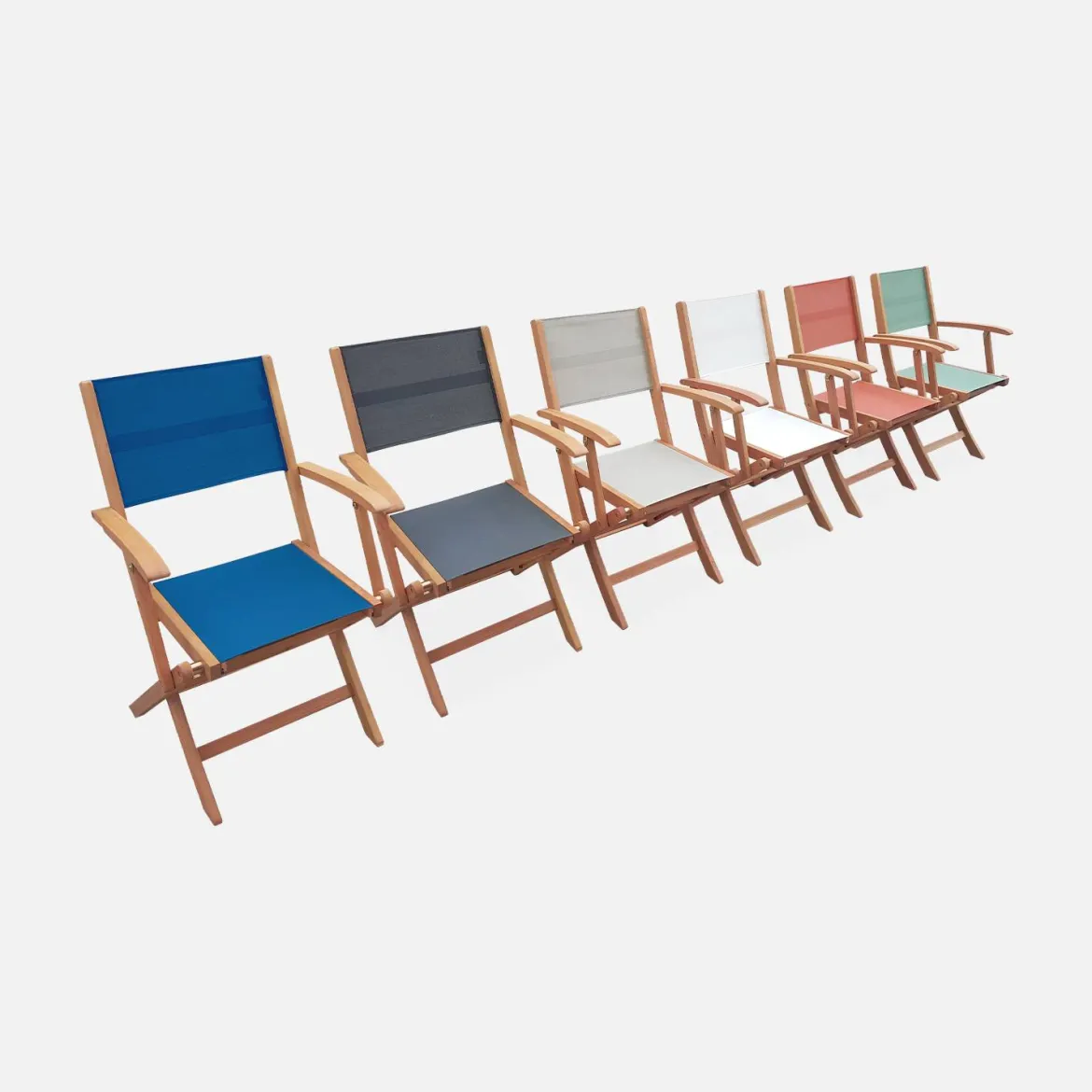 Set tavolo da giardino rettangolare allungabile in legno con 6 sedie