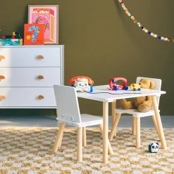 Set tavolo e 2 sedie per bambini