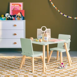 Set tavolo e 2 sedie per bambini