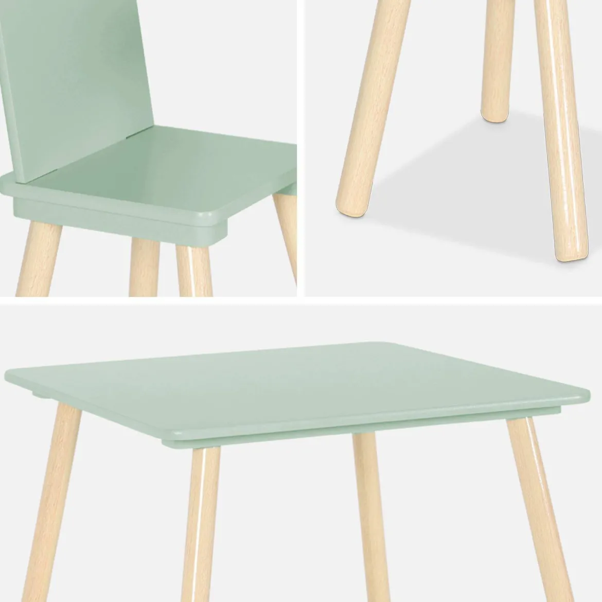 Set tavolo e 2 sedie per bambini