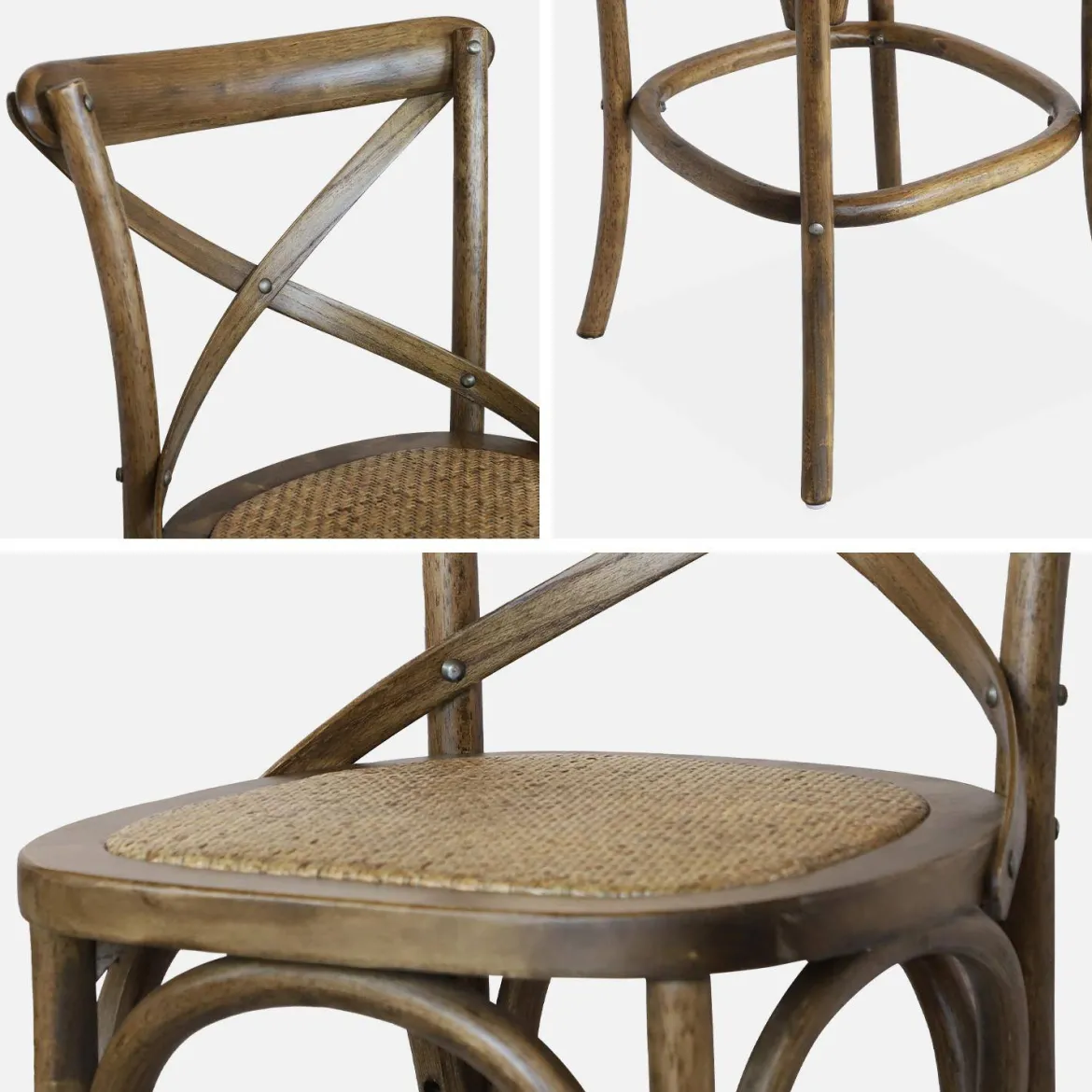Sgabello da bar bistrot in legno vintage
