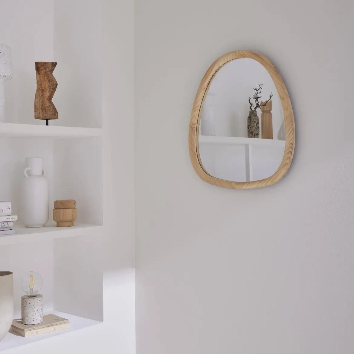 Specchio in legno di abete, 55cm