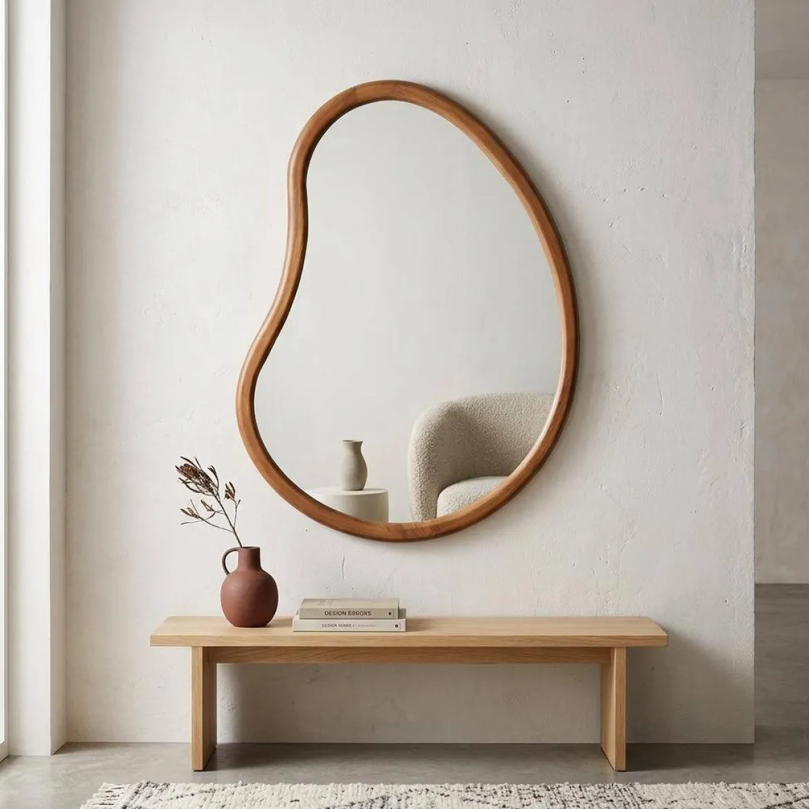 Specchio in legno di abete, 85cm