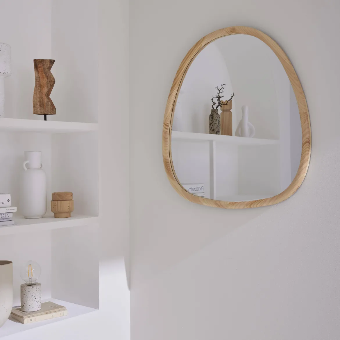 Specchio in legno di abete, 75cm