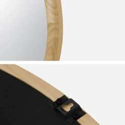 Specchio rotondo in legno di pino, 60cm