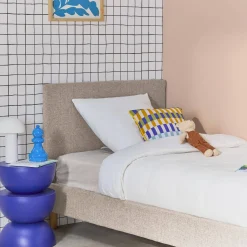 Struttura letto con rete a doghe e testiera 90x190cm