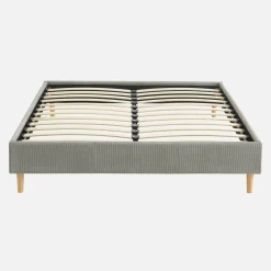 Struttura letto in velluto a coste fini con rete a doghe, 140x190cm