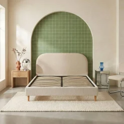 Struttura letto in velluto a coste fini con rete a doghe, 160x200cm