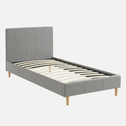 Struttura letto con rete a doghe e testiera 90x190cm