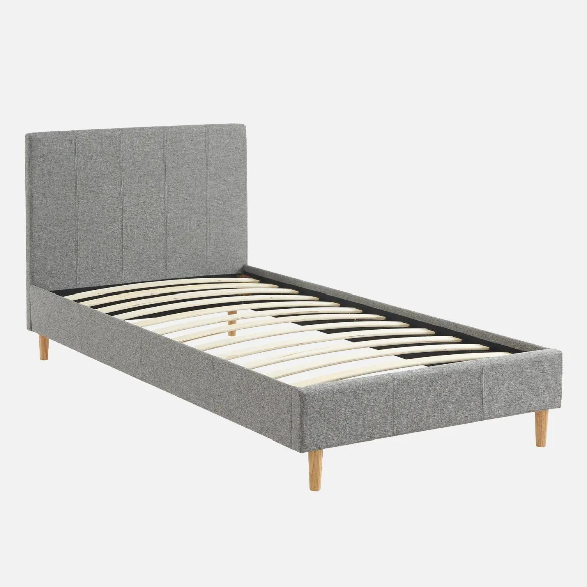 Struttura letto con rete a doghe e testiera 90x190cm