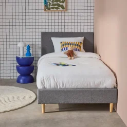 Struttura letto con rete a doghe e testiera 90x190cm